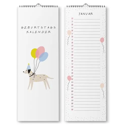 Geburtstagskalender jahresunabhängig - Immerwährender Kalender undatiert zum Eintragen von Geburtstagen (Konfetti, 10,5 x 29,7 cm)