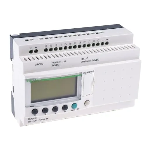 Schneider Electric SR2A201BD SPS-Steuerrelais - Zelio Logic - Schaltrelais für einfache Automatisierungsaufgaben, kompakte Ausführung mit 20 E/A und benutzerfreundlichem Display für optimale Steuerung.