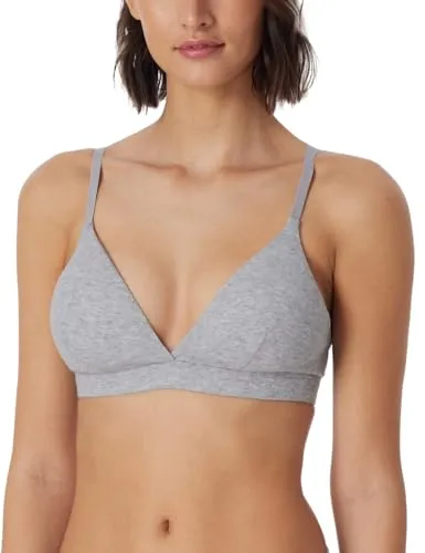 Schiesser Damen Soft BH Organic Cotton - Pure Rib - Klassische BHs für Damen in Flieder, ohne Bügel und mit herausnehmbaren Pads. Verstellbare Träger und sanft stützendes Unterbrustband für optimalen Komfort.