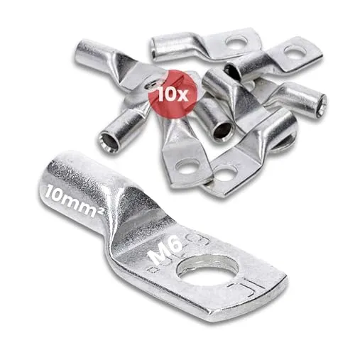 Stück Kalitec HR10-6 Handelsübliche Rohrkabelschuhe 10mm² M6 I ohne Sichtloch I Made in Germany 10