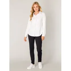Base Level Langarmbluse Tamara mit Stretch und Knopfleiste weiß 4XL (48)