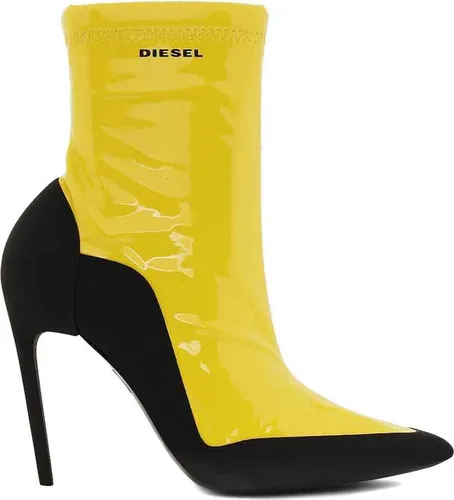 Diesel Damen Stiefeletten "D-SLANTY ABH" - 35 - Elegante zweifarbige Stiefeletten mit Socken-Silhouette und schrägem Absatz. Das wasserabweisende Obermaterial sorgt für Stil und Funktionalität. Perfekt für jeden Anlass.