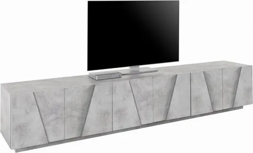Lowboard INOSIGN "PING" - Elegantes TV-Board in Silber - TV-Halterungen, modernes Design mit griffloser Front und FSC-zertifiziertem Holzwerkstoff für nachhaltiges Wohnen.