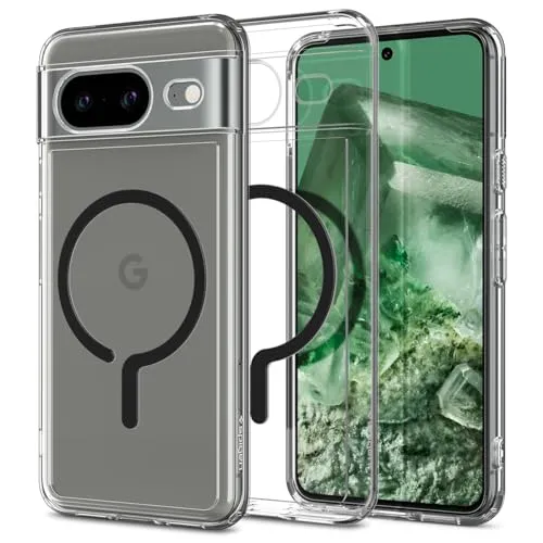 Spigen Ultra Hybrid OneTap Metal Ring MagFit Hülle Kompatibel mit Google Pixel 8 -Schwarz