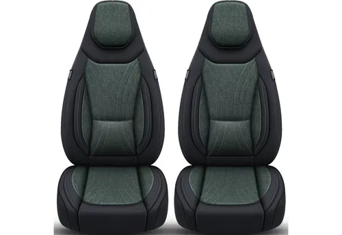 BREMER SITZBEZÜGE Autositzbezug für Adria Coral Adriatik Silver (C13) - Set in Schwarz/Olivgrün - Hochwertige Autositzbezüge speziell für Adria Coral Adriatik Silver, atmungsaktiv, pflegeleicht und für Sitzheizungen geeignet. Schützen Sie Ihre Sitze stilvoll und komfortabel!