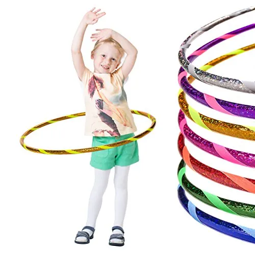 Glamour Kinder Hula Hoop Reifen Ø70cm - Gelb-Gelb - Bauchtrainer & Rückentrainer, hochwertiger Hula Hoop Reifen mit Antirutscheffekt für verbessertes Training der Ausdauer und Körperhaltung.