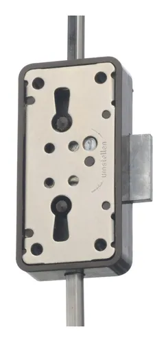 JuNie Drehstangenschloss Nr.7052 - 15 mm aufliegend, braun - Möbelfunktionsbeschläge mit 3 Zuhaltungen für erhöhte Sicherheit und Langlebigkeit, ideal für Möbel und Türen.