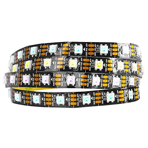 BTF-LIGHTING WS2812 1M 60 LEDs/Pixels/m WS2812B Schwarz PCB RGB adressierbare Strip mit 5050 SMD 60LEDs 5V IP30 NichtWasserdicht Stripes(Nicht inhalt Netzteil und Controller)