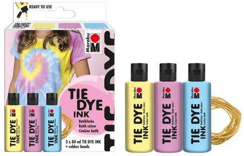 Marabu Batikfarben-Set TIE DYE 3 x 80 ml Pastellfarben