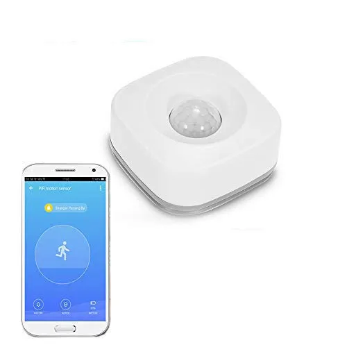 WIFI PIR Bewegungsmelder - Smart Home Alarm mit App Steuerung - Bewegungsmelder für Smart Homes, erkennt Bewegungen bis 5 m, App-Steuerung über Smart Life/Tuya, kompatibel mit Alexa und Google Home für einfache Sprachsteuerung.