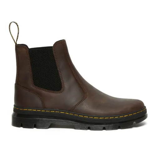 DR. MARTENS 2976 TRACT Gaucho Ankleboots - Braun 43 EU - Wanderschuhe aus 100% Leder, mit robustem Blockabsatz und stylischem Schlupfdesign, ideal für lässige Outdoor-Abenteuer.