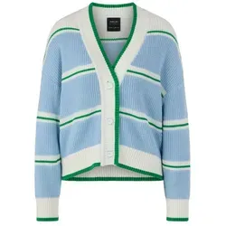 Marc Cain Cardigan in Blau, Größe XL (42) - Stylischer Cardigan in Skyway New, gefertigt aus 78% Baumwolle und 22% Polyamid. Ideal für lässige Looks, pflegeleicht und bequem.