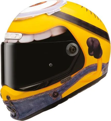 HJC V10 Stuart Minions MC3 Gelb Gr. L Motorradhelm - Hochwertiger Integralhelm für Onroad und ATV mit antiallergischem Innenfutter und kratzfestem Visier. ECE-zugelassen, leicht und optimal belüftet – perfekt für jede Jahreszeit!
