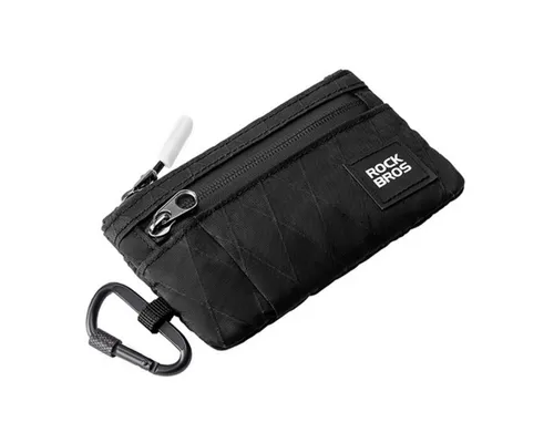 ROCKBROS Reisebrieftasche mit Karabiner - Schwarz - Praktische und kompakte Brieftasche mit Karabiner, ideal für Reisen. Hält Ihre Wertsachen sicher und griffbereit. Perfekt für unterwegs!