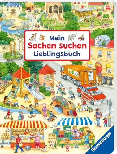 Mein Sachen suchen Lieblingsbuch - Alphabet für Kinder, fördert spielerisch das Lernen des ABCs mit bunten Illustrationen und interaktiven Elementen.