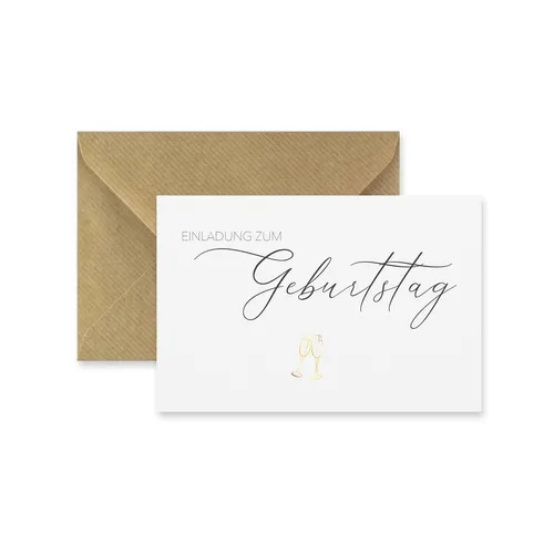 Stück Premium Karte Geburtstagseinladung + 10 Naturkuverts Einladung birthday 10