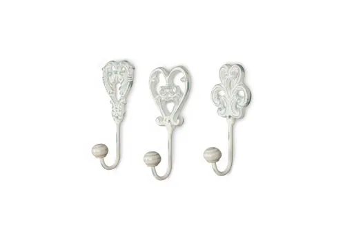 Levandeo® Garderobenhaken, 3er Set Haken Wandhaken Wandgarderobe Garderobe Eisen Shabby Chic