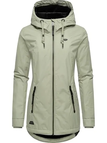 Ragwear Damen Winterjacke Zuzka kurz wasserdicht mit Kapuze - Funktionsjacken: Stylische, taillierte Winterjacke mit wasserabweisendem Material und kuscheligem Teddyfleece-Futter für optimalen Komfort in der kalten Jahreszeit.