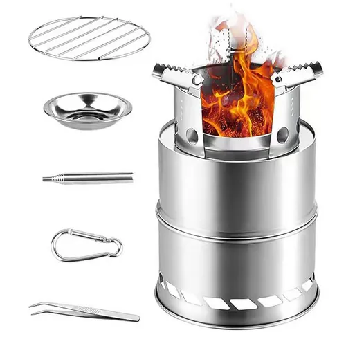 Grafner 2in1 Tragbarer Campingkocher – Holz und Äste nutzen - Praktischer Campingkocher für unterwegs, ideal für Ausflüge und Notfälle. Mit innovativer Sekundärverbrennung für effizientes Kochen und Grillen. Kompakt und leicht, passt in jeden Rucksack!