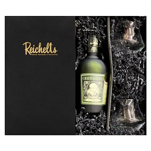 Botucal Rum Reserva Exclusiva 0,7 l 40% + 2 x original Botucal Tumbler als Geschenkset in Präsentbox by Reichelts I Das ideale Geschenk egal ob Geburtstag, Hochzeit, Veranstaltung oder Einladung