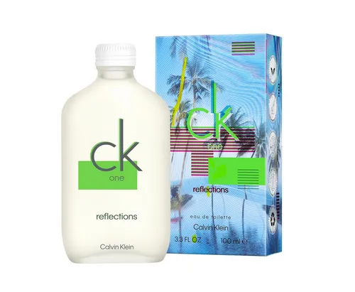 Calvin Klein CK One Reflections Eau de Toilette 100 ml - Unisex Duft mit provokantem Sex-Appeal, erhältlich seit 2023. Erleben Sie eine erfrischende Kombination aus Zitrone, grünem Tee und Moschus.