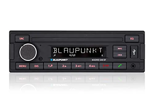 Blaupunkt Madrid 200 BT - 1-DIN Autoradio mit Bluetooth, RDS Tuner und USB, ideal für Musikliebhaber unterwegs