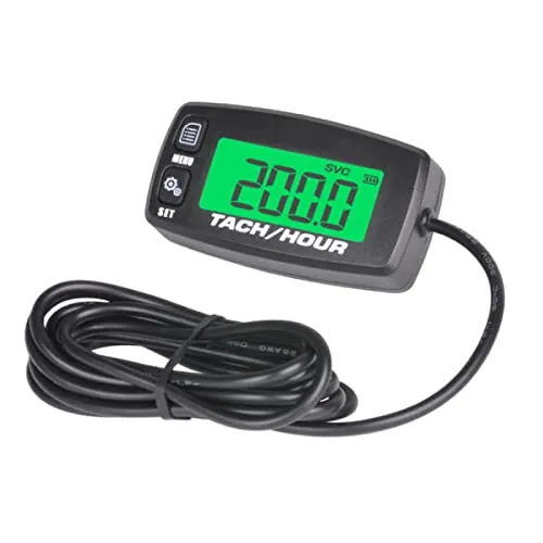 Runleader Digital Motor Betriebsstundenzähler für Rasenmäher, Traktoren & mehr - Motorrad-Drehzahlmesser mit Wartungserinnerung, misst Betriebsstunden und Drehzahlen, IP67 wasserdicht, einfache Installation und zuverlässiger Support.