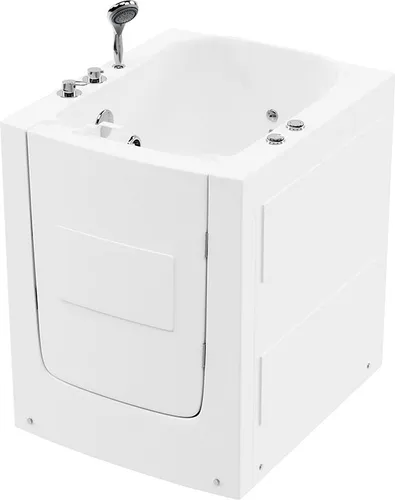 HOME DELUXE Badewanne Seniorenbadewanne VITAL - L sitzend Rechts, weiß, komfortable und sichere Lösung für Senioren in Badezimmern
