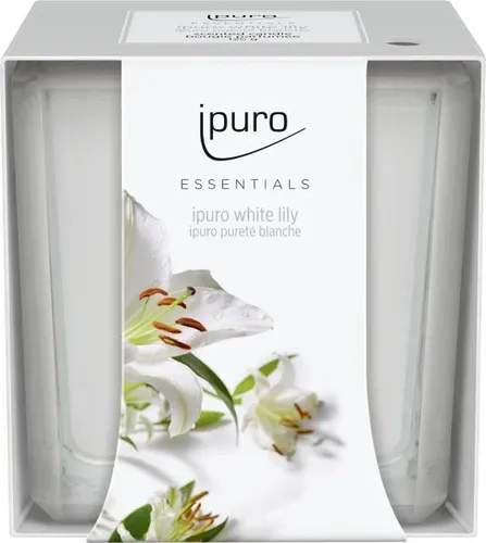 ipuro ESSENTIALS Duftkerze White Lily 125 g Kerze Glas Duft Kerze Kerzen