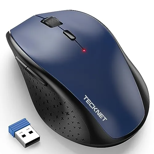 TECKNET Kabellose Maus, 4800 DPI 2.4G Funkmaus mit USB Empfänger, 30 Monate Batterielaufzeit, Optical Tracking, Wireless Maus mit 6 Tasten für PC Laptop Windows Mac MacBook Linux