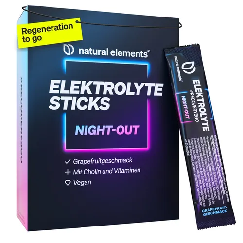 Elektrolyte Sticks NIGHT-OUT – 20 Sticks Grapefruit - mit 1336mg Elektrolyten