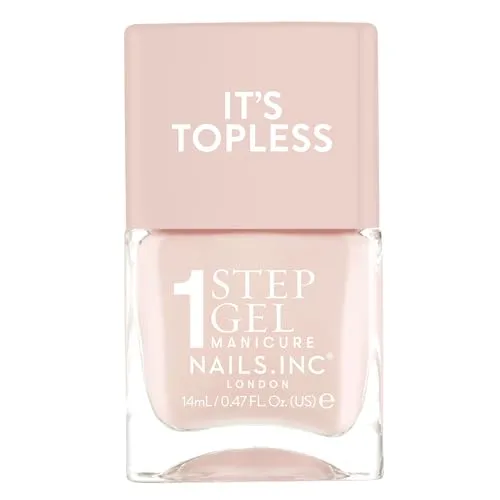 Nails Inc Topless Renee (pink) – Gel-Nagellack ohne UV – 1-Schritt-Maniküre mit bis zu 8 Tagen Halt – Schnelltrocknend, vegan & 21-free – Nagellack Set für Kinder & Erwachsene, ohne Base/Top Coat