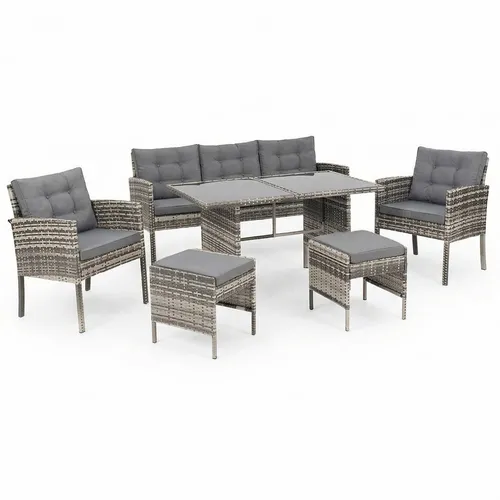 Swing&Harmonie Sydney Polyrattan Sitzgruppe - Gartenmöbel-Set in eleganten Ausführungen, ideal für entspannte Stunden im Freien mit stilvollem Design und komfortablen Sitzflächen.
