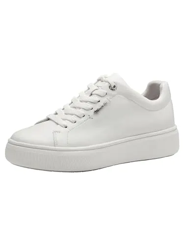 Tamaris Sneaker 1-23736-42 117 normal - Damen-Sneaker aus hochwertigem Leder mit bequemer Plateausohle, ideal für den Alltag. Praktische Schnürung und herausnehmbare Sohle bieten hohen Komfort und Vielseitigkeit.
