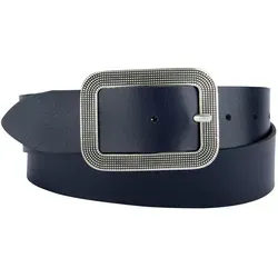 Ledergürtel mit großer Rechteckschließe von BERND GÖTZ, Gr. 95, marine - Gürtel aus weichem Leder, stufenlos verstellbar mit einer eleganten Rechteckschließe. Ideal für schicke und legere Looks, perfekt für jeden Casual-Stil.