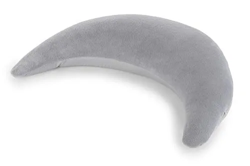 Theraline Plüschmond Mondkissen 140x27 cm - Grau - Stillkissen & -bezüge, ergonomisches Design für optimalen Komfort beim Stillen und Entspannen.