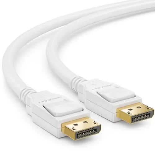 deleyCON 2m DisplayPort 8K Kabel 1.4-1080P bis 8K - Optimal für Gaming Monitore bis 360Hz PC HBR3 DSC HDR-10 - Weiß