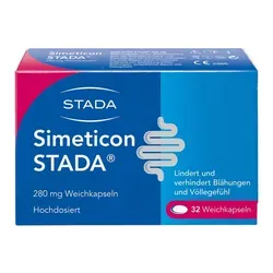 STADA SIMETICON Weichkapseln 280 mg - 32 St. - Arzneimittel zur Linderung von Magen-Darm-Beschwerden wie Blähungen und Völlegefühl, ideal auch zur Vorbereitung auf diagnostische Untersuchungen.