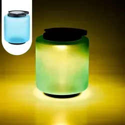 Marrakesch Orient & Mediterran Interior LED Solarlaterne Erlin Blau - Solarleuchten mit handgefertigter Glaslaterne, wasserdicht (IP65) und 8-10 Stunden Beleuchtung nach 4 Stunden Sonnenladung – ideal für stilvolle Akzente im Garten und auf dem Balkon.