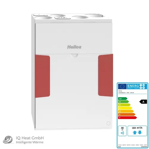 Helios KWL 170 W Lüftungsgerät mit WRG - Effizientes Lüftungsgerät für Wohnräume mit Wärmerückgewinnung. Kompakt, leistungsstark und ideal für optimale Luftzirkulation bei energiesparendem Betrieb.