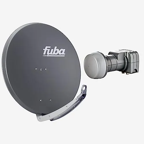 Fuba Sat Anlage 2 Teilnehmer - Komplettset mit 85cm Satellitenschüssel - SAT-Antennen mit hervorragender Empfangsqualität für DVB-S2, HDTV, UHD 4K/8K. Einfache Montage und stabile Bauweise für zwei Teilnehmer.