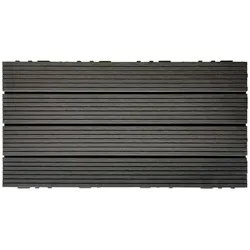 Prestige Home Terrassenfliese WPC Puerto Picolo 60x30 cm 6er Set - Witterungsbeständige Terrassenfliese aus Holzwerkstoff in Anthrazit, ideal für Balkon- und Terrassenböden. Mit einer praktischen Größe von 30x2.4x60 cm.