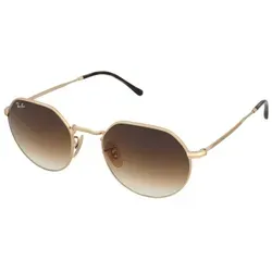 Ray-Ban Jack RB3565 001/51 - Elegante Sonnenbrille - Stylische, runde Ray-Ban Sonnenbrille mit goldfarbenem Metallrahmen und braunen Verlaufsgläsern. Ideal für quadratische Gesichtsformen und ein mondänes Aussehen. Jetzt auch mit individuellen Gläsern erhältlich!