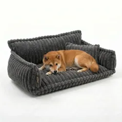 Haustiersofa 'Chaffar' - Kohle - XL (120cm) - Hundebetten - das stilvolle Sofa für deinen Hund, das ultimativen Komfort und eine gemütliche Rückzugsmöglichkeit bietet.