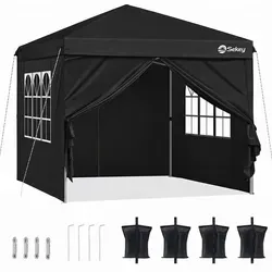Sekey Faltpavillon 3x3 m - Faltpavillon mit 4 Seitenteilen, höhenverstellbar für optimalen Sonnenschutz, ideal für Feiern und Outdoor-Aktivitäten. Wasserdicht und stabil für verschiedene Wetterbedingungen.
