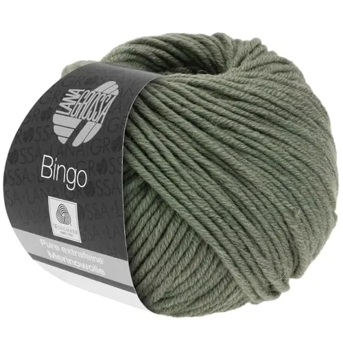LANA GROSSA Bingo | Extrafeine Merinowolle waschmaschinenfest und filzfrei | Handstrickgarn aus 100% Schurwolle (Merino extrafein) | 50g Wolle zum Stricken & Häkeln | 80m Garn FB 732