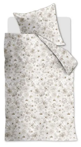 Rivièra Maison Bettwäsche Set Flowing Flowers, 2-teilig, Sand - Elegantes 2-teiliges Bettwäsche Set aus 100% Baumwolle mit floralem Design. Ideal für einen stilvollen Schlafbereich. Maße: Bettbezug 155x220 cm, Kissenbezug 80x80 cm.