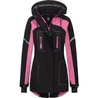 Rock Creek Softshelljacke Schwarz für Damen - Wasserabweisende und winddichte Softshelljacke von Rock Creek. Ideal für Outdoor-Aktivitäten mit abnehmbarer Kapuze und praktischen Taschen. Hoher Tragekomfort und funktionale Hightech-Qualität.