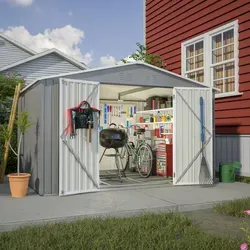 XXXL Geräteschuppen mit Fundament - Garten Schuppen - Gartenhaus mit 7 m² Abdeckung, abschließbar und korrosionsbeständig. Ideal für die sichere Aufbewahrung von Gartenutensilien, einfach zu montieren und langlebig.