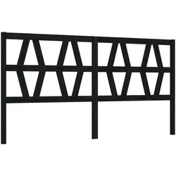 vidaXL Kopfteil Schwarz 206x4x100 cm aus massivem Kiefernholz - Klassisches Bett-Headboard aus hochwertigem Kiefernholz mit modernem Lattendesign, das Licht durchlässt und eine komfortable Rückenstütze bietet.
